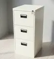 3-Drawer Metal Office Filing Cabinet - White - 2