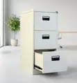 3-Drawer Metal Office Filing Cabinet - White - 4