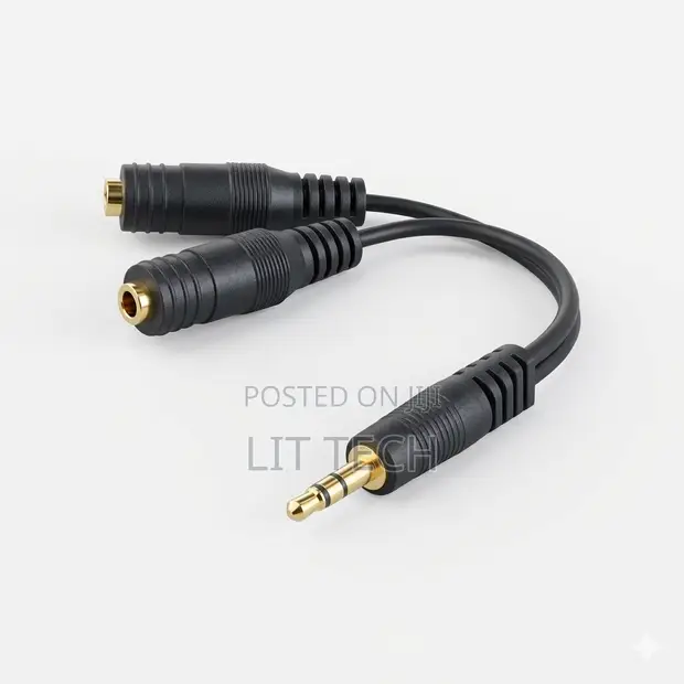 3.5mm Male to 2-Port Female Stereo Audio Y-Splitter - 1