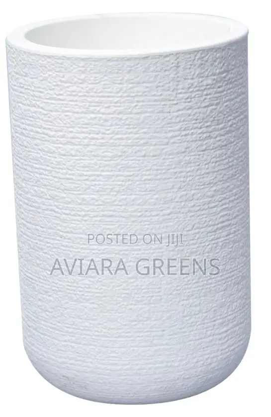 Round Textured Cylinder Planter - 37cm x 60cm - 1