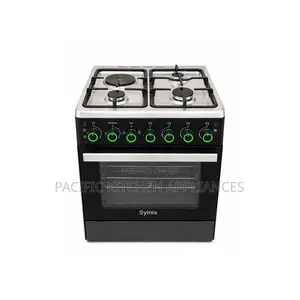 Syinix 60x60 Jiko la Kusimama Bure 3 Gas + 1 Hotplate ya Umeme