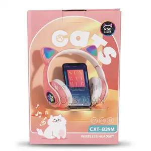 Bing Bing CXT-B39M RGB Cat Ear Wireless Headset Pink