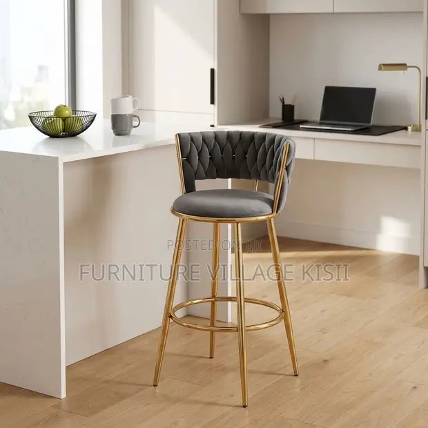 Counter Height Gray Bar Stool - 1