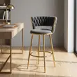 Counter Height Gray Bar Stool - 2