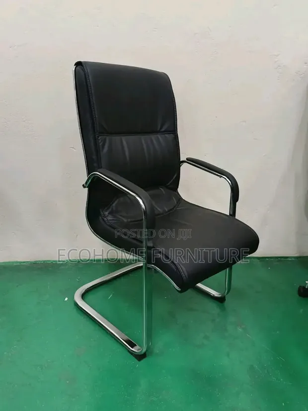 Executive Black Leather Office Conference Chair - 1
