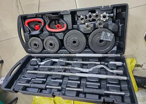 Set ya Dumbbell Zinazoweza Kurekebishwa 58kg na Curl Bar & Mmiliki wa Kettlebell