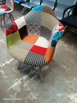 Kiti cha Kisasa cha Patchwork - Kiti cha Kupumzika chenye Mtindo - 2