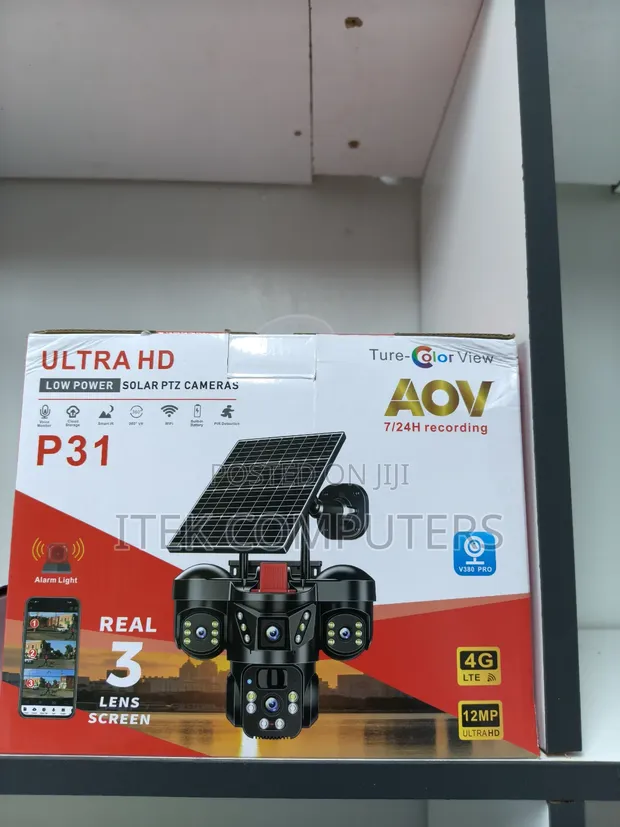 Triple Lens 4G CCTV yenye Alarm kwa Usalama wa Nje - 1