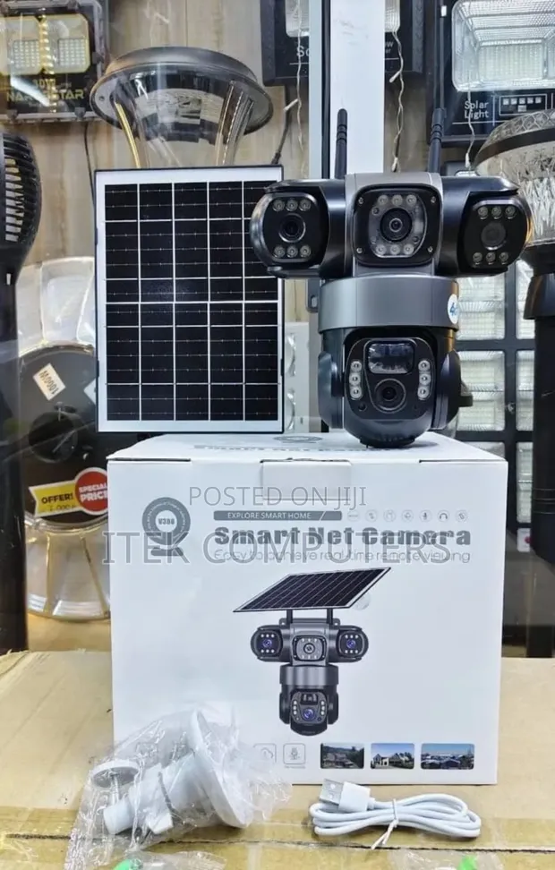 Triple Camera 4G CCTV with Alarm for Wide Area Monitoring - 1