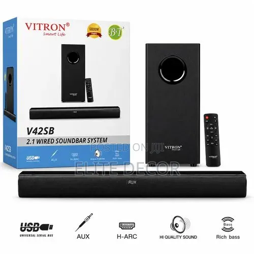 Vitron V42SB 2.1 Channel Soundbar - 6000W PMPO - 1