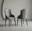 Kiti cha Kisasa cha Chakula cha Jioni Kijivu - 1