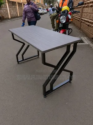 Minimalist Writing Desk - Wood & Metal Frame