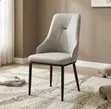 New Upholstered Leather Dining Chair with Gold Legs - 2