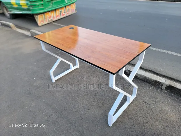 1.2M Office Desk with Y-Shaped Metal Legs - 1