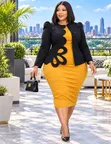 2pc Butterfly Dress Suit (Coat + Dress) - 3