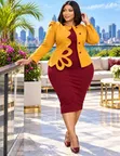 2pc Butterfly Dress Suit (Coat + Dress) - 4