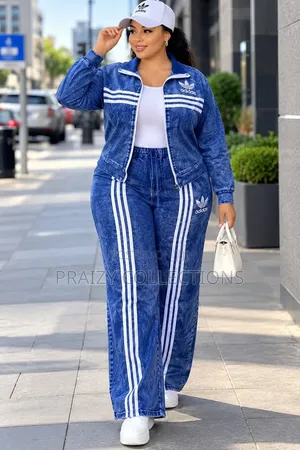 3pc Quality Adidas Denim Ladies' Trouser Set