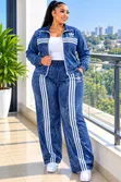 3pc Quality Adidas Denim Ladies' Trouser Set - 3