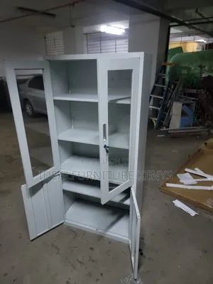 Boss Office Products Metallic Display Cabinet - Glass Door