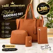 Mkoba Mkubwa Mweusi wa Faux Leather - 1