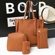 Mkoba Mkubwa Mweusi wa Faux Leather - 2