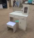 Modern Wooden Dressing Table with Mirror & Stool - 1
