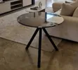 Modern Round Black Faux-Marble Top Table - 2