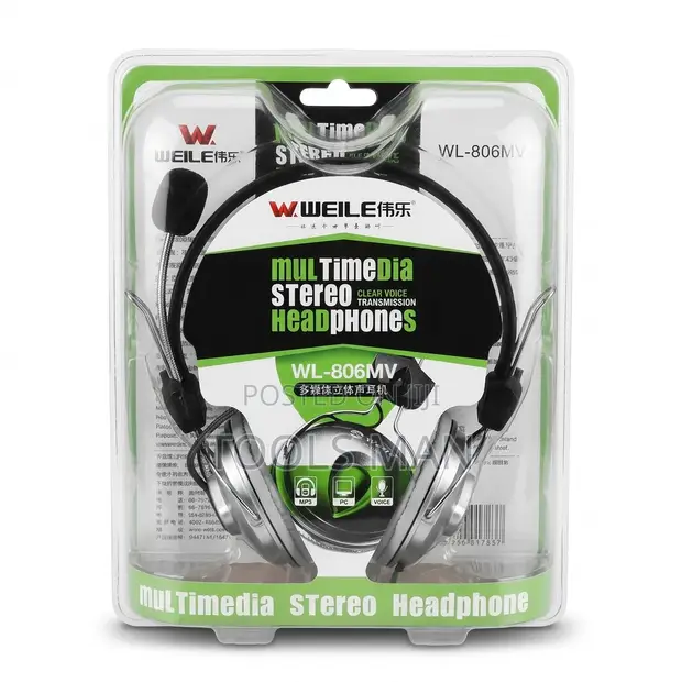 Weile WL-806MV Wired Multimedia Stereo Headphones with Mic - 1