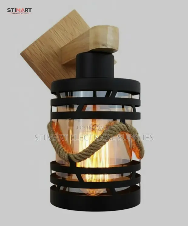 Lampe ya Ukutani ya Kamba na Chuma ya Mapambo - 1