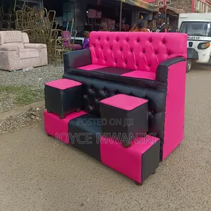 Kiti cha Pedicure na Mkono - Nyeusi na Pink
