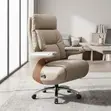 Director's Leather Desk Chair with Footrest - 4