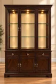 Kabati la Kuonyesha Milango Mitatu - Mbao ya Mahogany - 1