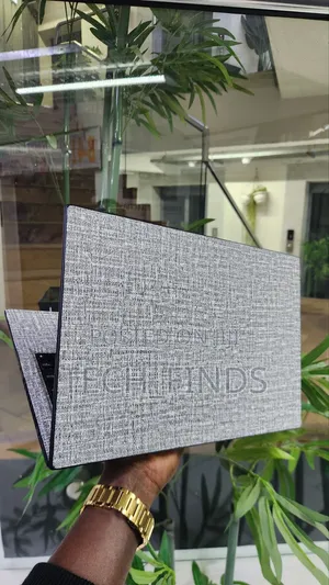 Customized Gray Textured Fabric Laptop Skin