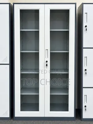 Boss Office Products Kabati la Faili la Kioo - Grey