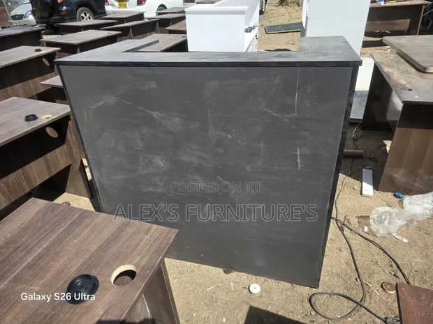 Complete Gray Modern Reception Desk - 1
