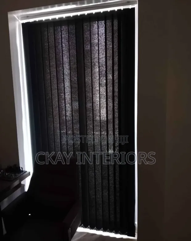 Blue and Black Vertical Blinds - Easy to Operate - 1