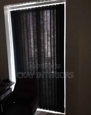 Blue and Black Vertical Blinds - Easy to Operate