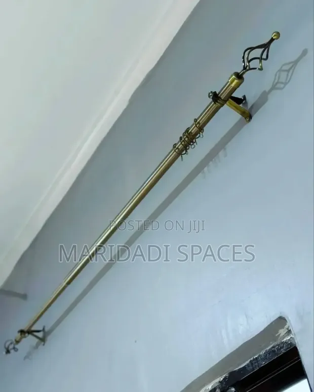 Gold Adjustable Curtain Rods - Brand New - 1