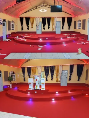 Delta Church Stage Carpet - Red, 4mm Thickness