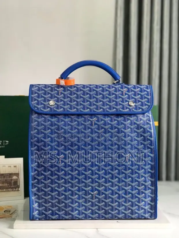 Goyard Saint Leger Backpack - Blue Goyardine Canvas - 1