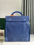 Goyard Saint Leger Backpack - Bluu ya Goyardine Canvas - 1