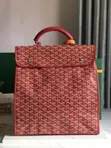 Red Goyard Saint Léger Soft Briefcase Backpack - 1