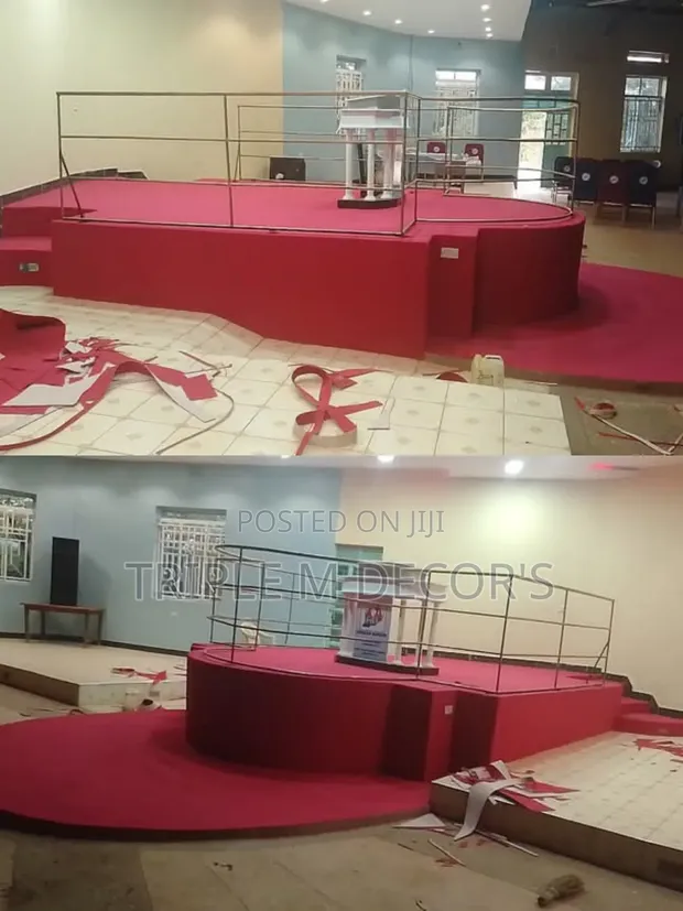 Church Platform Red 4mm Delta Floor Covering - 1