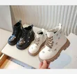 Viatu vya Maua vya Wasichana - Cream & Nyeusi, Size 29-36 - 5
