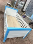 White and Blue Toddler Bed - 1
