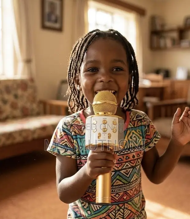 Kids Rechargeable Bluetooth Karaoke Mic with LED Lights - 1
