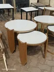 Industrial Coffee Table - Gold Metal Frame - 2