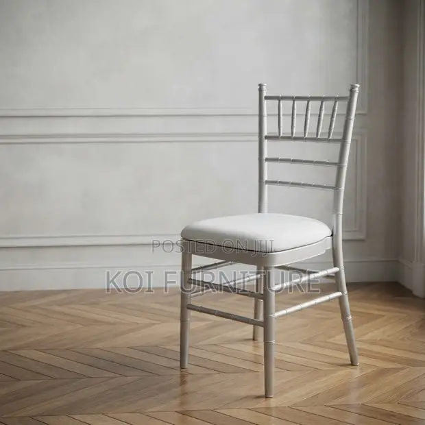 Modern White Armless Event Chairs with Cushion - 1