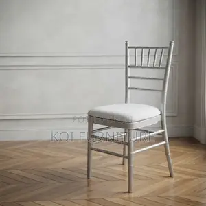 Modern White Armless Event Chairs with Cushion