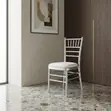 Modern White Armless Event Chairs with Cushion - 3